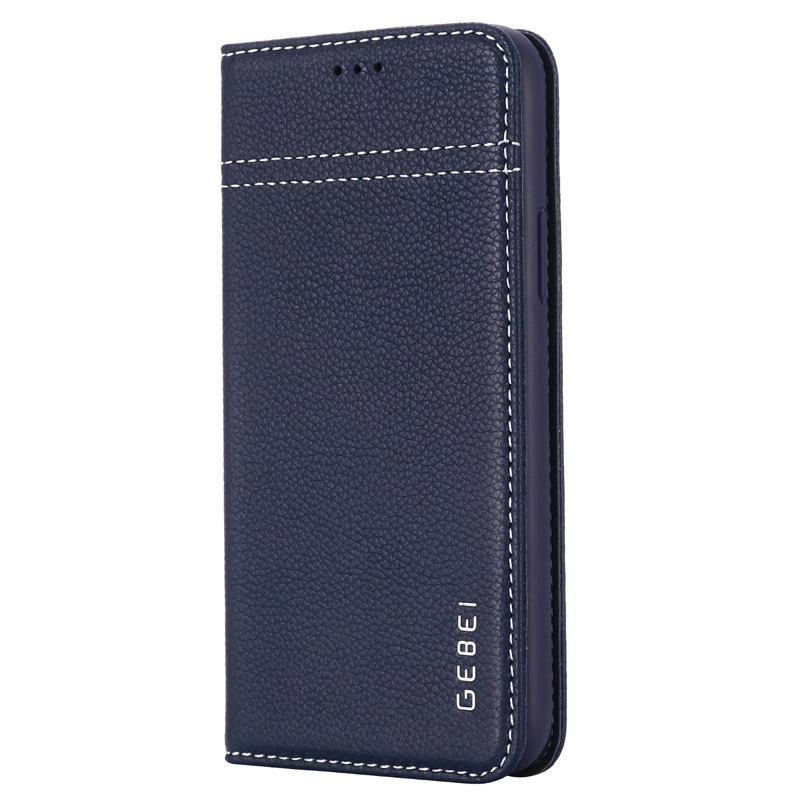 Genuine Leather Card Slot Wallet Phone Case with Flip Cover and Stand